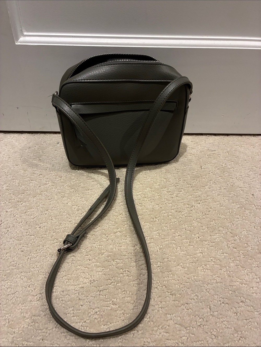 Joe Fresh Charcoal Grey Faux Leather Camera Crossbody Bag 👵MT